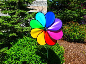 8 Petal Rainbow Dazy Wind Spinner In the Breeze Garden Yard Decor ITB2803