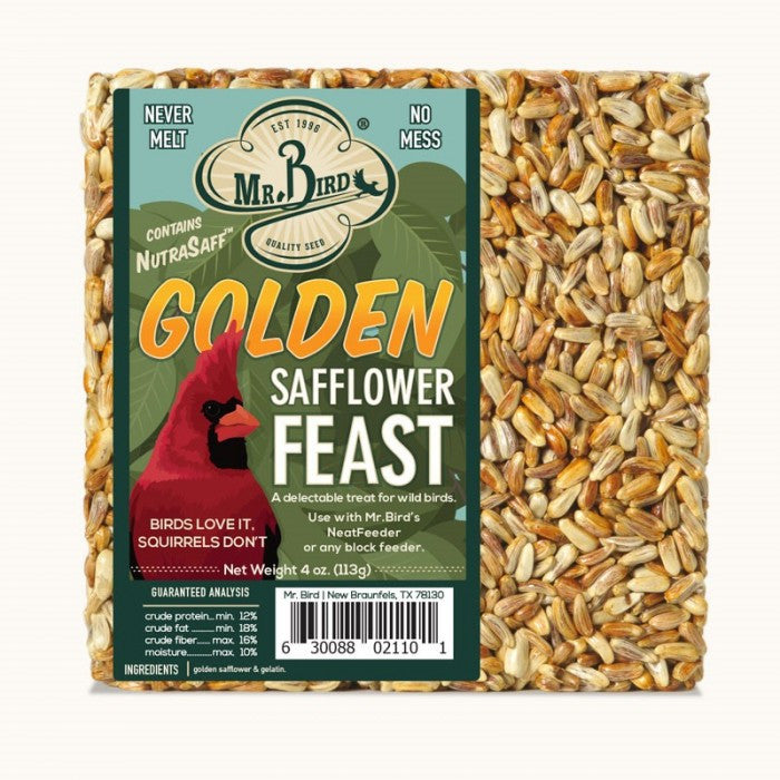 Mr. Bird Golden Safflower Feast Small Wild Bird Seed Cake 12-Pack