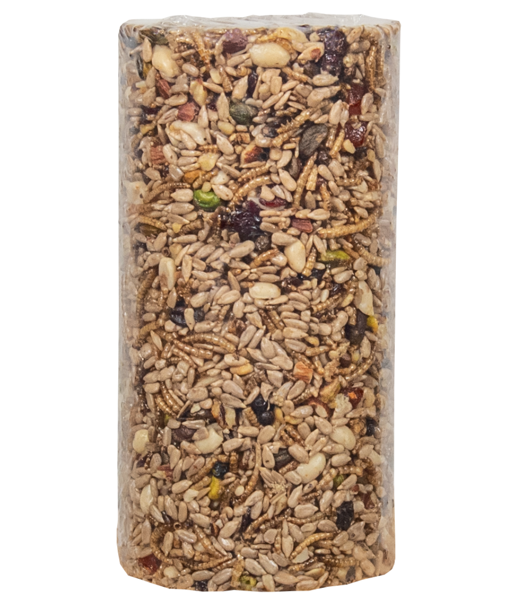 JCs Wildlife Bugs, Nuts and Berries Premium Bird Seed Small Cylinder, 1.5 lb (12 Count)