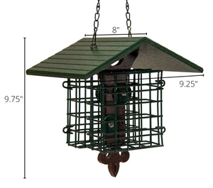 JCS Wildlife Fleur de Lis Suet Feeder with Eco-Friendly Poly Lumber Roof