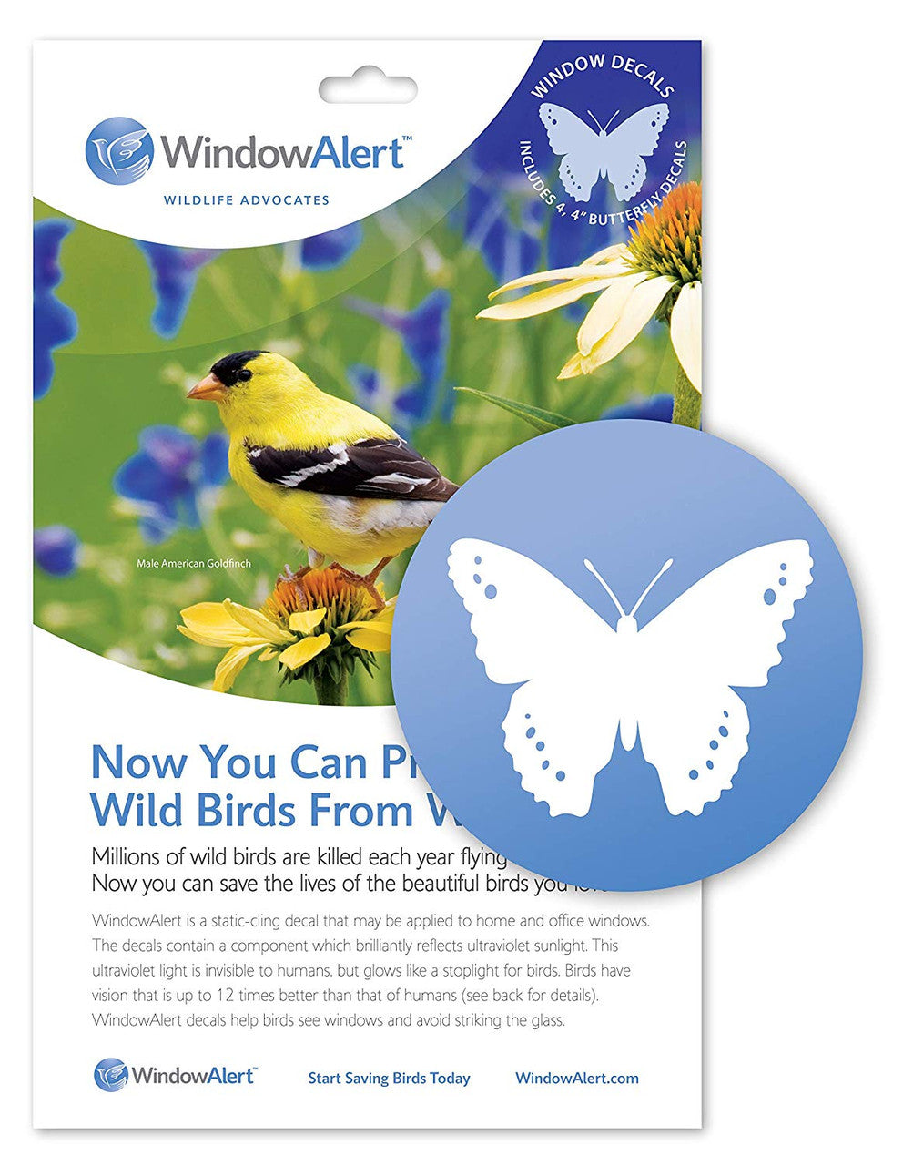 Window Alert 4 Butterfly Decals Protect Wild Birds
