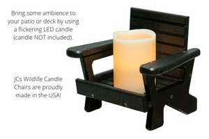 JCS Wildlife Mini White Adirondack Chair Candle or Drink Holder, Lake Life