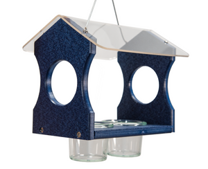 JCs Wildlife Hanging Bluebird Mealworm Feeder - Fly Thru Style Bluebird Feeder - Made in the USA