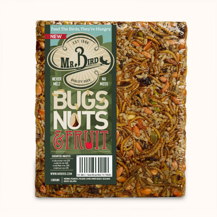 Mr. Bird Bugs, Nuts, & Fruit Large Wild Bird Seed Cake 1 lb. 10 oz. (1, 2, 4, 6, and 12 Packs)