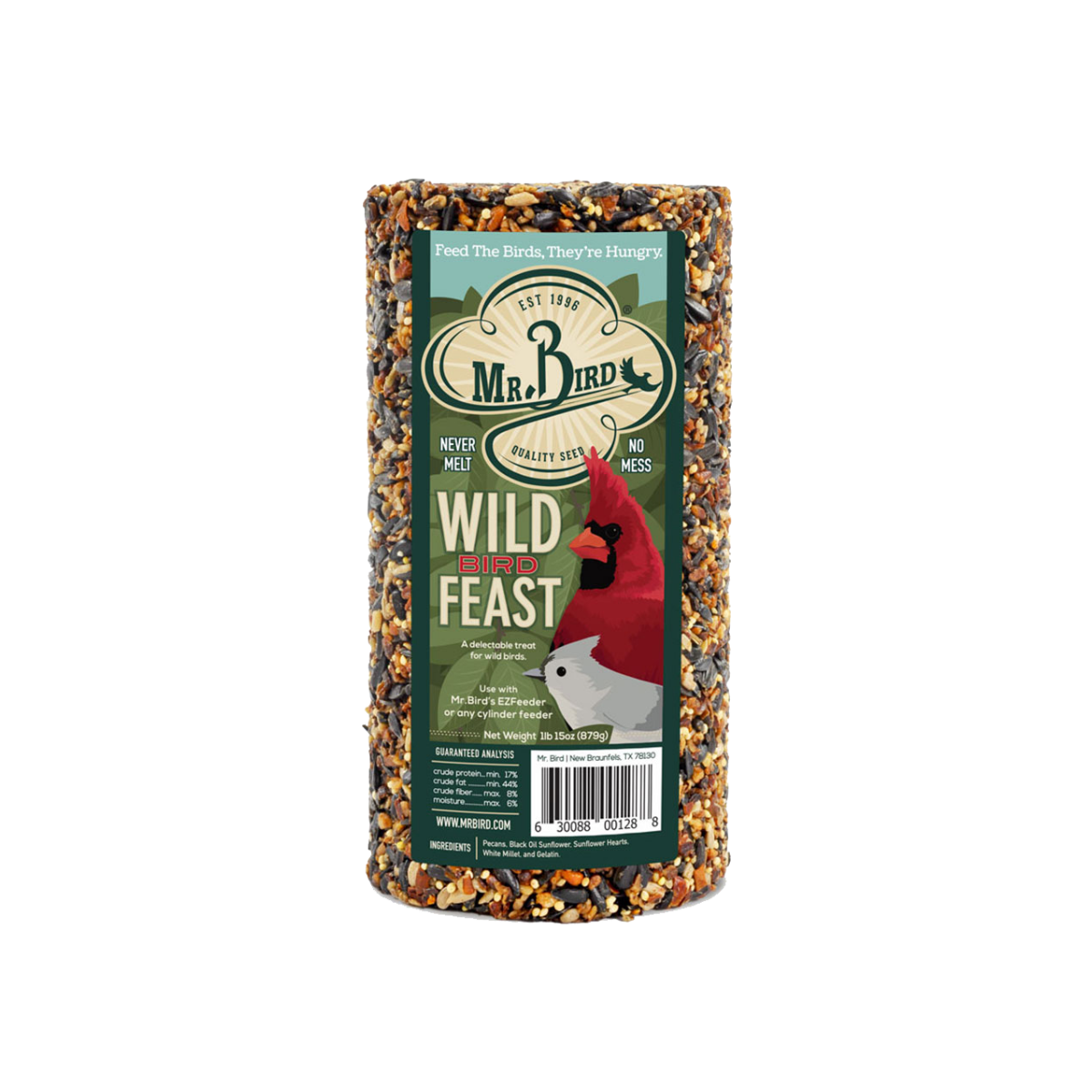 Mr. Bird Wild Bird Feast Birdseed Cylinder - 4" Diameter (1, 2, 4, 6,  and 12 Packs)