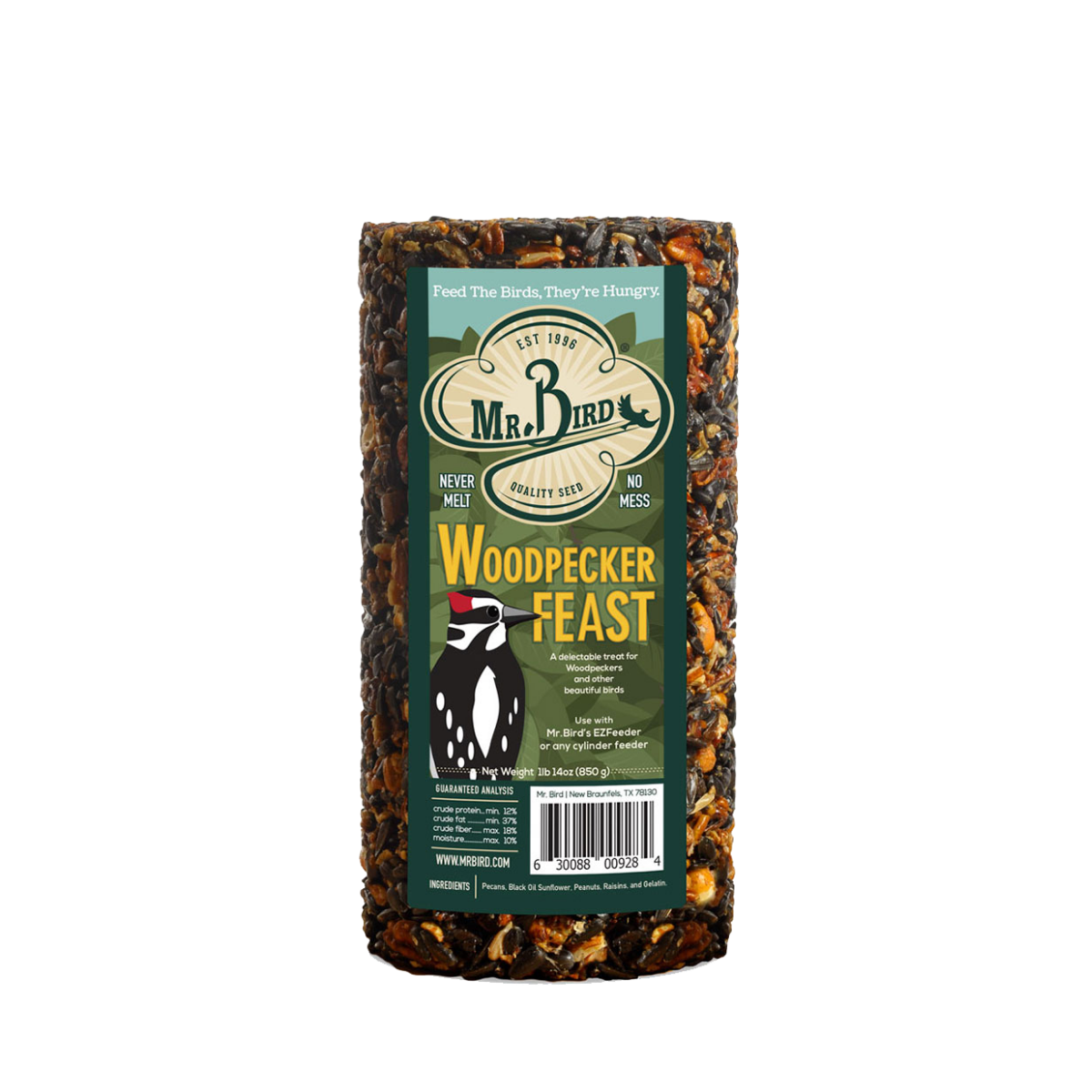 Mr. Bird Woodpecker Feast Small Wild Bird Seed Cylinder 1 lb. 14 oz.