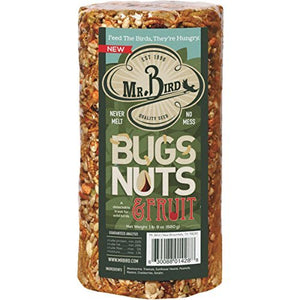 Mr. Bird Bugs, Nuts, & Fruit Small Wild Bird Seed Cylinder 24 oz. (1, 2, 4, or 6 Pack)