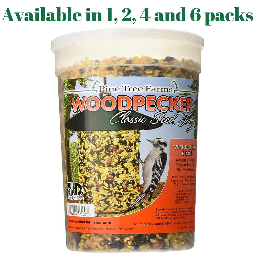 Pine Tree Farms Woodpecker Seed Log 76 oz (1, 2, 4 and 6 Packs)