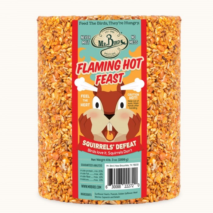 Mr. Bird Flaming Hot Feast Large Wild Bird Seed Cylinder 4 lb. 3 oz. (1, 2, 4, or 6 Packs)