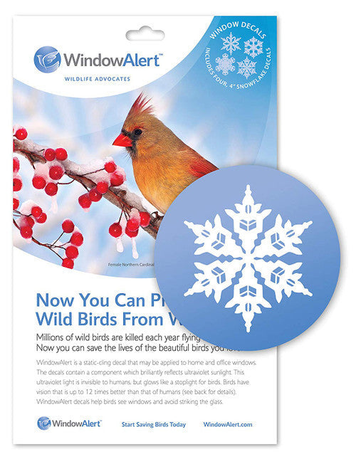 Window Alert 4 Snowflake Decals Protect Wild Birds