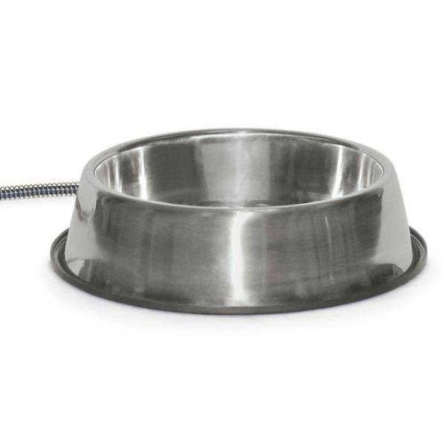 K&H Pet Products ,Stainless Steel, Heated Pet Bowl, 120 Ounces, 25 Watt, KH2030