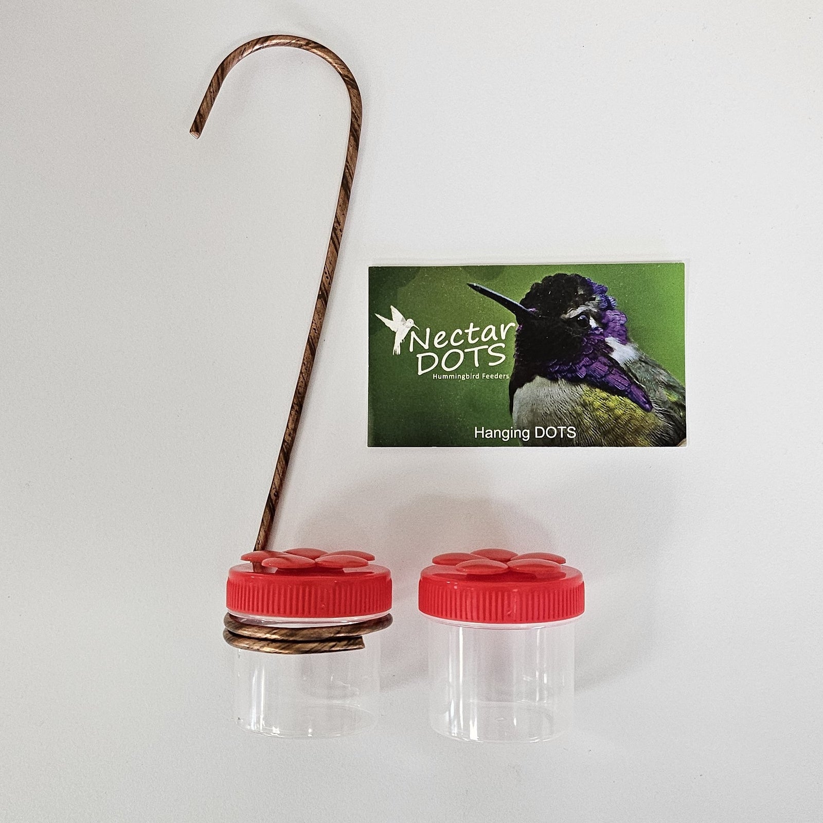 (HNDRR-1)  Red on Red Copper Hummingbird Feeder