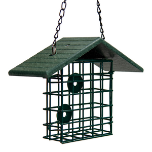 JCS Wildlife Single Suet Cage with Poly Lumber Roof