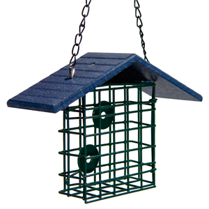 JCS Wildlife Single Suet Cage with Poly Lumber Roof