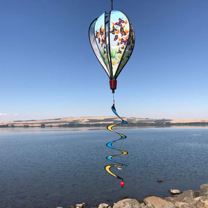 In The Breeze Butterfly Swarm Hot Air Balloon Wind Spinner