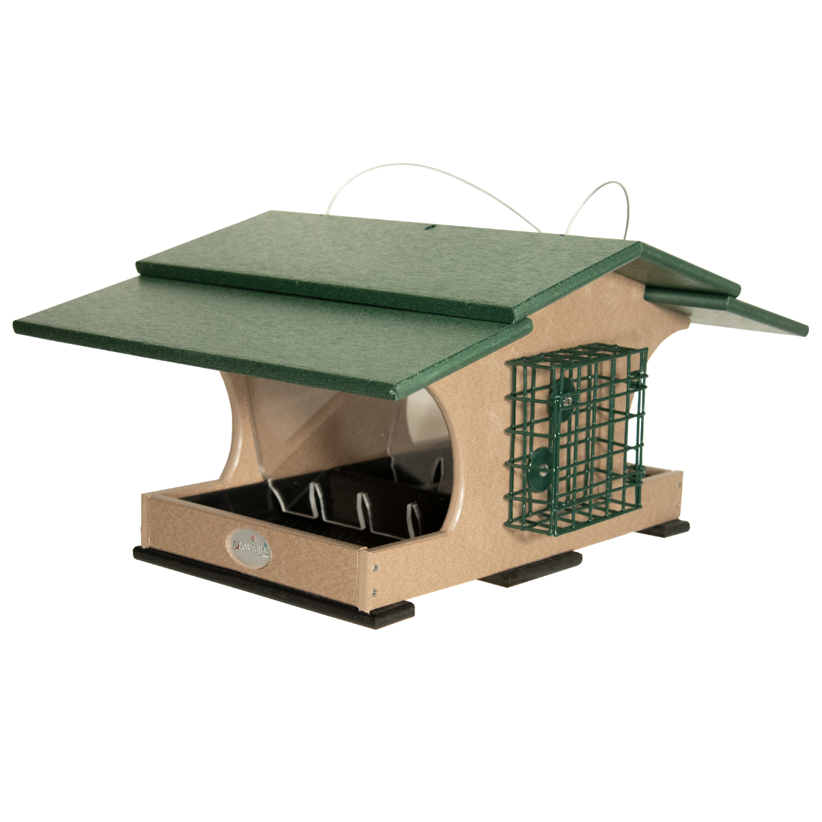 Large Poly Hopper Bird Feeder with Suet Cages