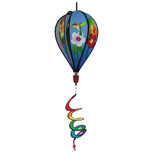 In The Breeze Hummingbird Flowers Hot Air Balloon Wind Spinner
