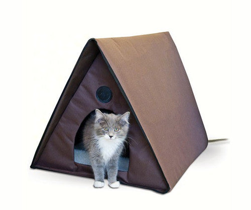 K&H Pet Products Outdoor Heated Kitty House A-Frame - Multiple Cat Capacity 40 watts