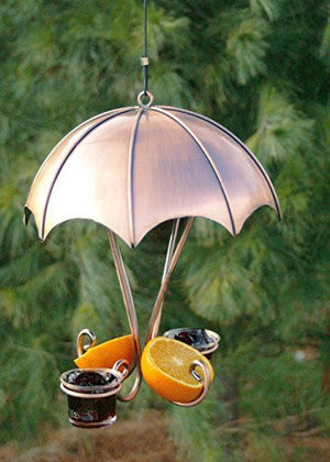 Woodlink Brushed Copper Oriole Bird Fruit & Jelly Feeder