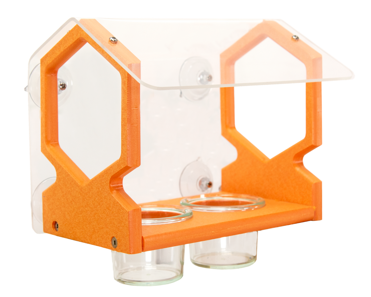 Geometric Orange Window Oriole Feeder