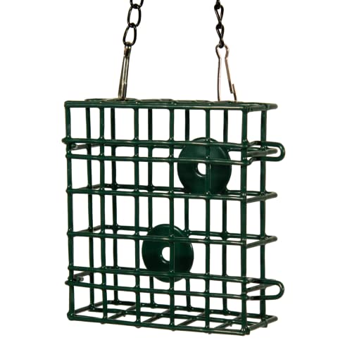 JCs Wildlife Single Suet Cage Bird Feeder - Holds Suet, Seed Cakes, Fruit, and Nesting Material - Holds 1 Suet Cake - Suet Feeder, Suet Basket, Suet Cake Bird Feeder