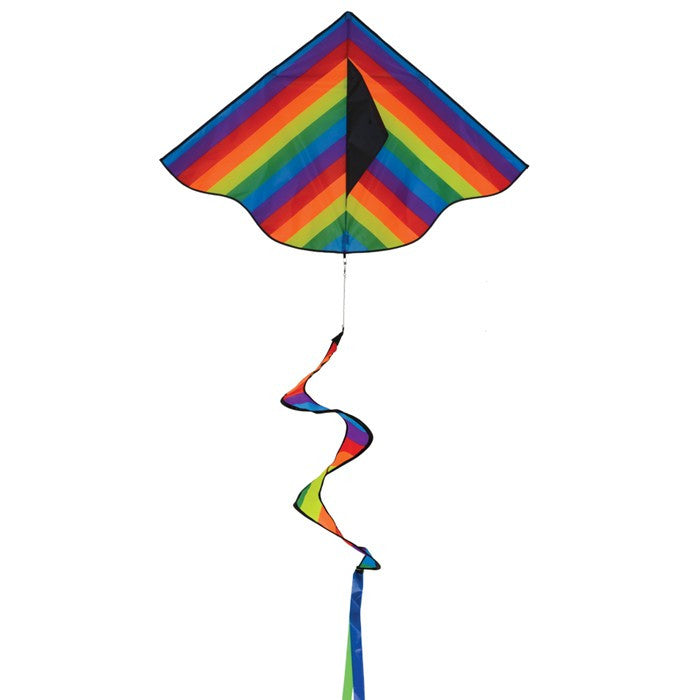 In the Breeze Rainbow Stripe Delta Kite 42" Twister Tail 3158
