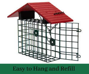 JCS Wildlife XL Suet Cage with Recycled Poly Lumber Roof