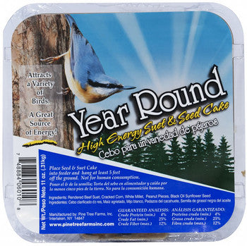 Pine Tree Farms Year Round High Energy Suet 11 oz. (12 Count)