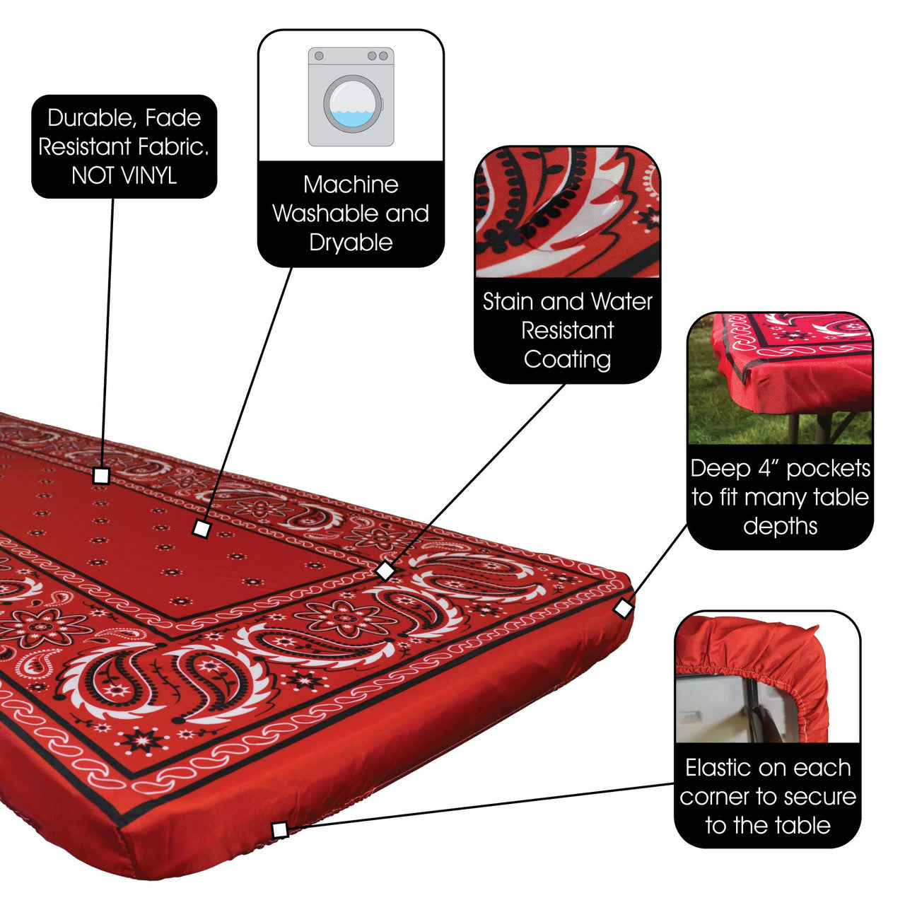 In the Breeze Bandana 8 Foot Fitted Tablecloth