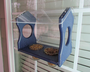 JCS Wildlife Recycled Poly Bluebird Window Mealworms Feeder Diner