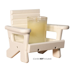 JCS Wildlife Mini White Adirondack Chair Candle or Drink Holder, Lake Life