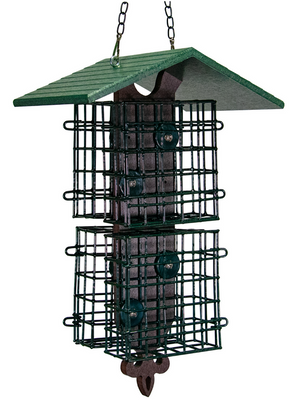 JCS Wildlife Quad Fleur de Lis Suet Feeder with Roof