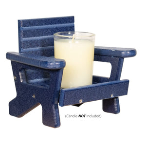 JCS Wildlife Mini White Adirondack Chair Candle or Drink Holder, Lake Life