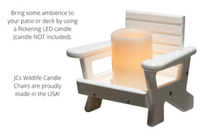 JCS Wildlife Mini White Adirondack Chair Candle or Drink Holder, Lake Life