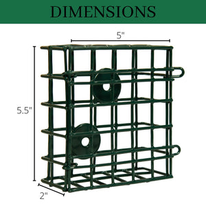 JCs Wildlife Single Suet Cage Bird Feeder - Holds Suet, Seed Cakes, Fruit, and Nesting Material - Holds 1 Suet Cake - Suet Feeder, Suet Basket, Suet Cake Bird Feeder