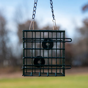 JCs Wildlife Single Suet Cage Bird Feeder - Holds Suet, Seed Cakes, Fruit, and Nesting Material - Holds 1 Suet Cake - Suet Feeder, Suet Basket, Suet Cake Bird Feeder