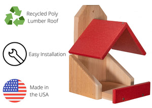 Cedar Robin Roost Birdhouse with Poly Lumber Roof