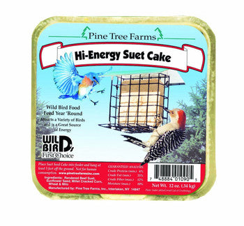 Pine Tree Farms Hi-Energy Suet Cake Wild Bird Food 12 oz. (12 Count)