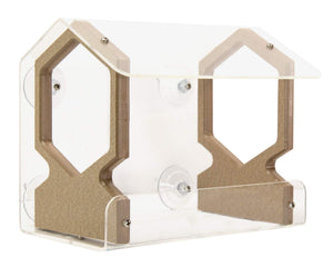 JCs Wildlife Geometric Diner 9 Window Feeder - Holds 3 Cups of Bird Seed - Made with Recycled Poly Lumber