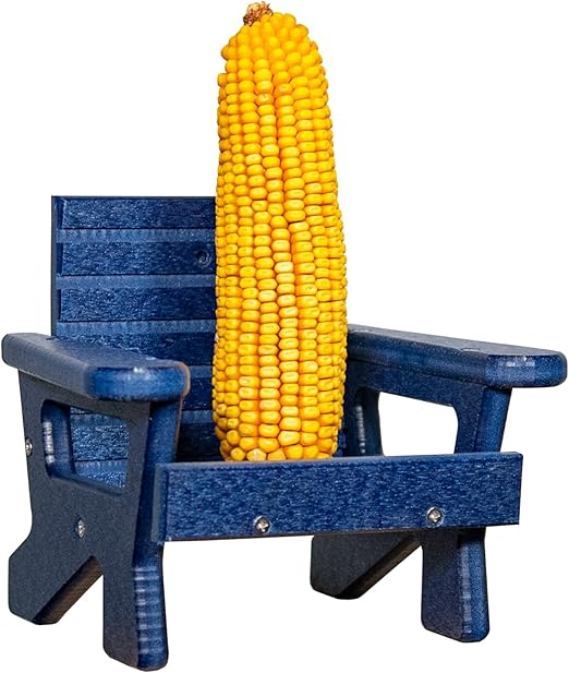Blue Squirrel Chair Feeder - Holds 1 Dried Corn Cob