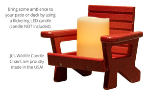 JCS Wildlife Mini White Adirondack Chair Candle or Drink Holder, Lake Life