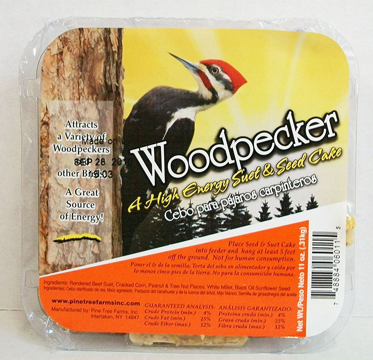 Pine Tree Farms 6011 Woodpecker High Energy Suet 11oz. (12 Pack)