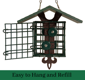 JCS Wildlife Fleur de Lis Suet Feeder with Eco-Friendly Poly Lumber Roof