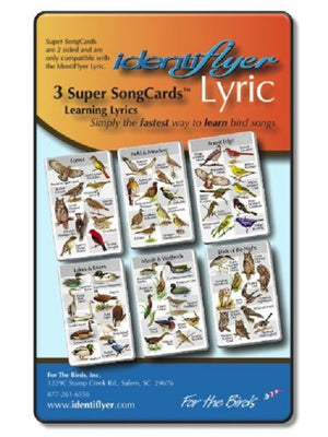(#SSC43)  Identiflyer Lyric 3 Super SongCard Set  (60 Bird Songs and Lyrics)