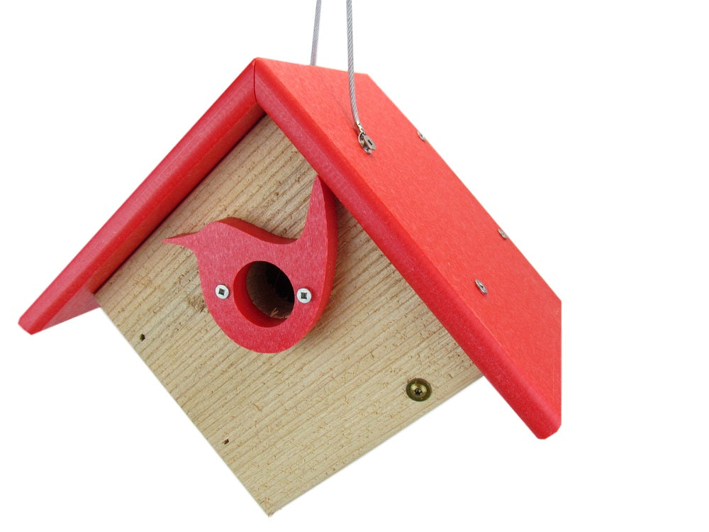 Classic Cedar & Recycled Poly Lumber Wren Birdhouse with Predator Guard