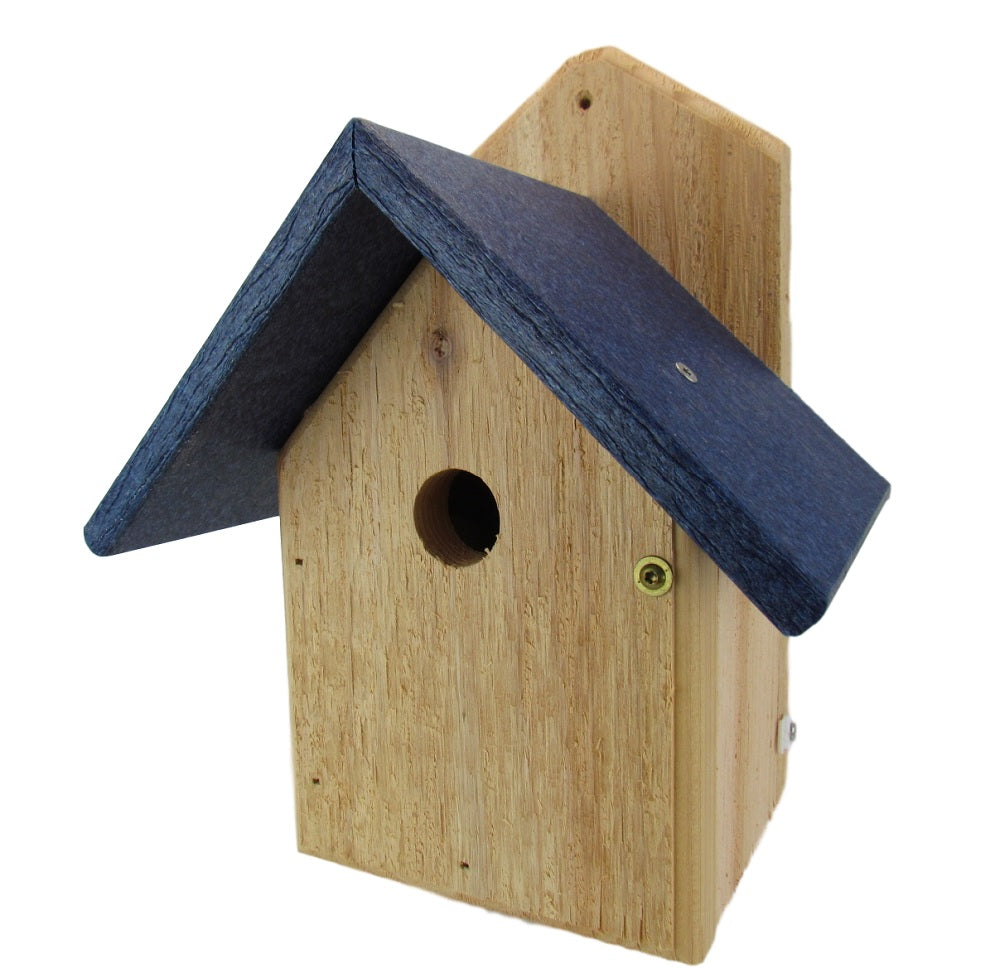 (#WREN-4)   Post Mount Wren/Chickadee House