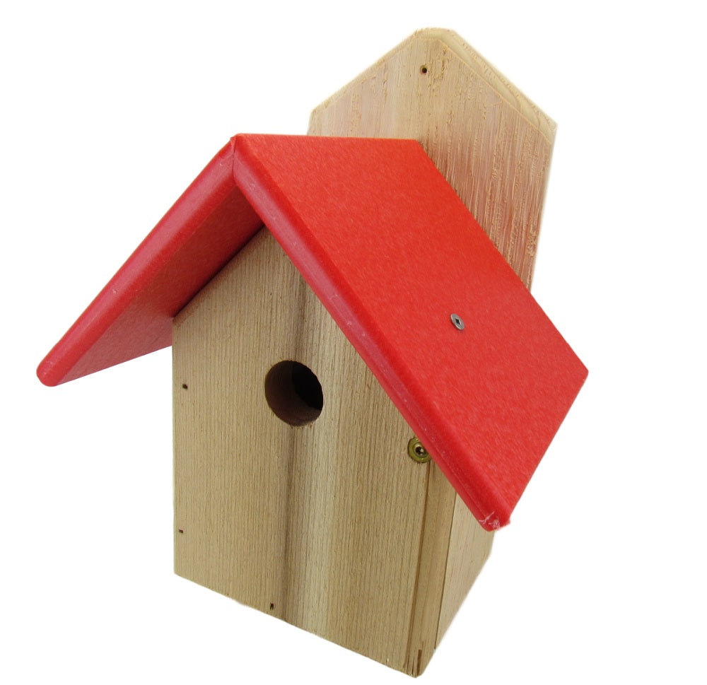 (#WREN-4)   Post Mount Wren/Chickadee House