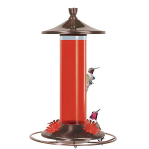 Perky Pet Brushed Metal & Glass Hummingbird Feeder 12oz 710B