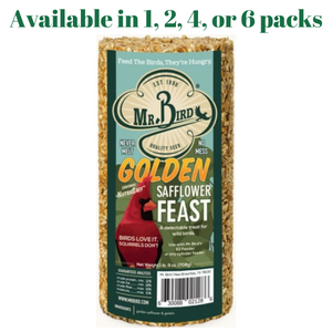 Mr. Bird Golden Safflower Feast Small Wild Bird Seed Cylinder 25 oz. (1, 2, 4, and 6 Packs)