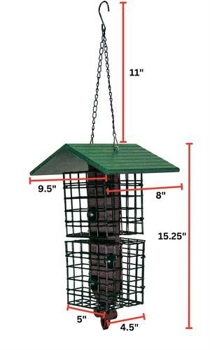 JCS Wildlife Quad Fleur de Lis Suet Feeder with Roof